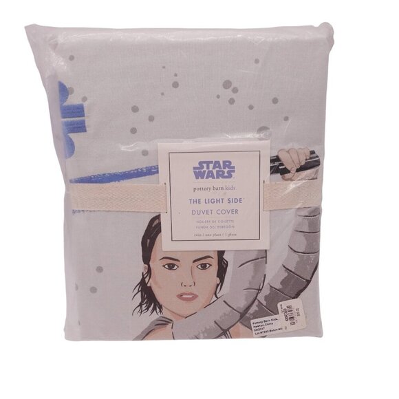 NWT Pottery Barn Kids X Star Wars Light Side Duvet Cover Size Twin White Cotton - Picture 2 of 8